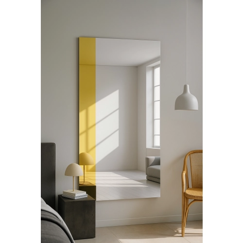 Duże lustro dekoracyjne z paskiem złoty połysk - MORGAN